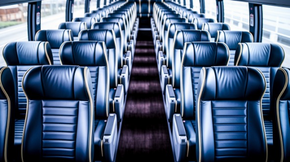 fall river 54 passenger charter bus inside