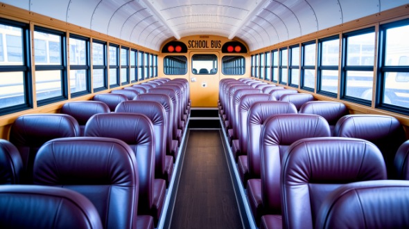 school bus rental interior